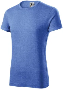 Pánske tričko s vyhrnutými rukávmi, modrý melír, L
