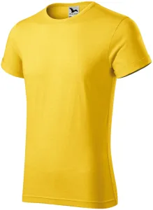 Pánske tričko s vyhrnutými rukávmi, žltý melír, L