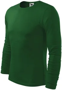 Pánske bavlnené tričko s dlhým rukávom Malfini Fit-T 119 - veľkosť: L, farba: fľašková zelená