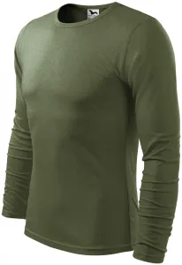 Pánske bavlnené tričko s dlhým rukávom Malfini Fit-T 119 - veľkosť: S, farba: khaki
