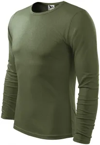 Pánske bavlnené tričko s dlhým rukávom Malfini Fit-T 119 - veľkosť: XL, farba: khaki