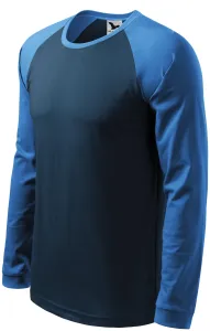 Unisex tričko s dlhým rukávom Rimeck Street LS 130 - veľkosť: M, farba: tmavomodrá/svetlomodrá