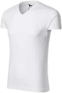 MALFINI Pánske tričko Slim Fit V-neck - Biela | S