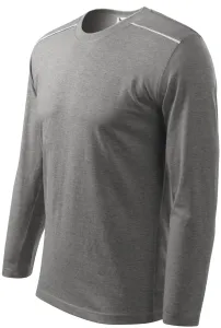 MALFINI Tričko s dlhým rukávom Long Sleeve - Tmavošedý melír | L