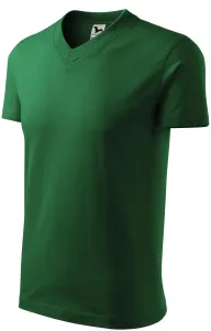 Unisex tričko s výstrihom Adler V-Neck 102 - veľkosť: S, farba: fľašková zelená