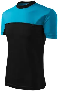 Unisex tričko Rimeck Colormix 109 - veľkosť: L, farba: čierna/tyrkysová