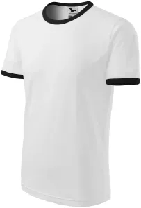 Unisex tričko kontrastné, biela, L