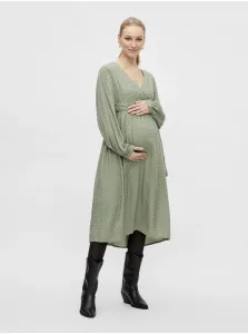 Tmavozelené bodkované zavinovacie tehotenské šaty Mama.licious Cillie