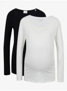 Sada dvou těhotenských triček s dlouhým rukávem v černé a bíle barvě Mama.licious Lea #1065555