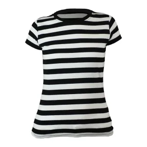 Mantis Dámske pásikavé tričko - Čierna / biela | M