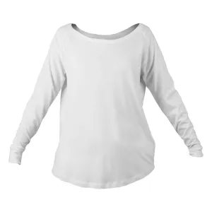 Mantis Predĺžené dámske tričko s dlhými rukávmi - Biela | L