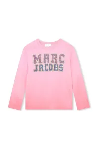 Detská bavlnená košeľa s dlhým rukávom Marc Jacobs ružová farba #8750502