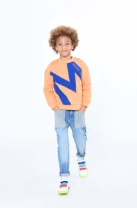 Detská bavlnená mikina Marc Jacobs oranžová farba, s potlačou #7527138