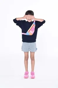 Detská bavlnená mikina Marc Jacobs tmavomodrá farba, s potlačou #7527191