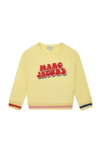 Detská bavlnená mikina Marc Jacobs žltá farba, s nášivkou #9175271