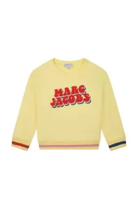 Detská bavlnená mikina Marc Jacobs žltá farba, s nášivkou #9047106