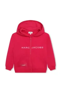 Detská mikina Marc Jacobs červená farba, s kapucňou, s potlačou