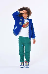 Detská mikina Marc Jacobs tmavomodrá farba, s kapucňou, s nášivkou #8765259