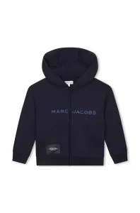 Detská mikina Marc Jacobs tmavomodrá farba, s kapucňou, s potlačou #8764625