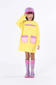 Dievčenské bavlnené šaty Marc Jacobs žltá farba, mini, rovný strih #8765575