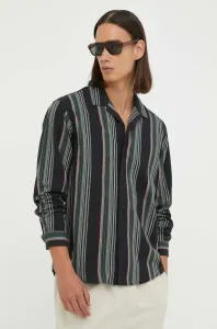 Bavlnená košeľa Marc O'Polo DENIM pánska, čierna farba, regular