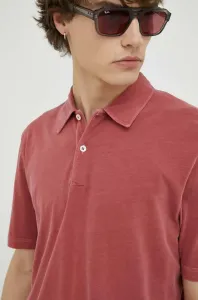 Bavlnené polo tričko Marc O'Polo bordová farba, jednofarebné