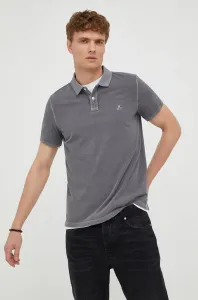 Bavlnené polo tričko Marc O'Polo šedá farba, jednofarebné #246077