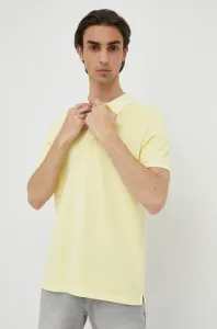 Bavlnené polo tričko Marc O'Polo žltá farba, jednofarebné