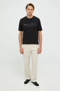 Bavlnené tričko Marc O'Polo čierna farba, s potlačou #252194