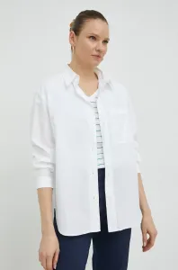 Bavlnená košeľa Marc O'Polo dámska, biela farba, voľný strih, s klasickým golierom #7521377