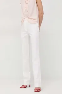 Nohavice Marciano Guess dámske, biela farba, rovné, vysoký pás #7530527