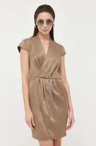 Šaty Marciano Guess hnedá farba, mini, rovný strih #8507647