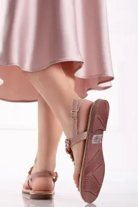 Ružové kožené sandále 2-28152 #9316317