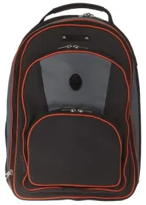 MARCUS BONNA MB Backpack Bag, Black/Grey Nylon, Orange Piping, Bell Protector