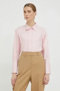 Bavlnená košeľa Marella dámska, ružová farba, regular, s klasickým golierom #8444555