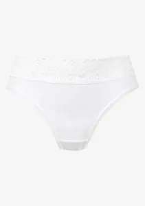 Biele bavlnené brazílske nohavičky s čipkou Infinity #3408914