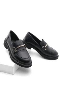 Marjin Women's Loafers Loafers Casual Buckle Casual Shoes Foryewear Black