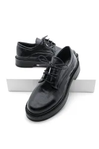 Marjin Women's Oxford Shoes Lace-up Masculine Casual Shoes Tisat Black Snake #7593807