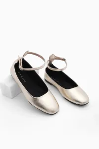 Marjin Women's Ankle Banded Ballet Flats Vesta Gold
