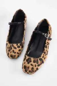 Marjin Women's Banded Flat Shoes Osela Leopard #9206464