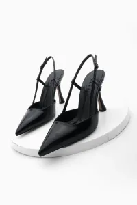 Marjin Women's Stiletto Pointed Toe Thin Heel Scarf Evening Dress Heeled Shoes Reney Black #9154070