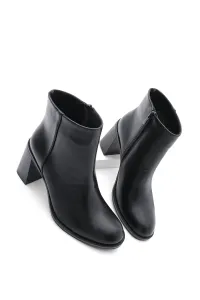 Marjin Women's Zippered Heels Boots Kunta Black #8502986