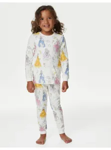 Krémové dievčenské pyžamo s motívom Disney Princess Marks & Spencer #8208643