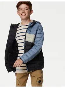 Bielo-modrá chlapčenská ľahká zateplená bunda Marks & Spencer #8210159