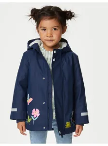 Tmavomodrá dievčenská nepremokavá bunda Marks & Spencer #8209264