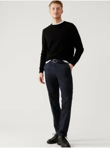 Chino nohavice pre mužov Marks & Spencer - tmavomodrá #8207842