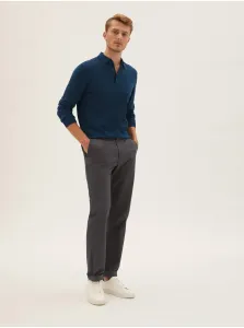 Strečové chino nohavice normálneho strihu Marks & Spencer šedá #5793861