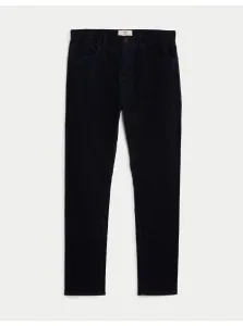Tmavomodré pánske menčestrové nohavice Marks & Spencer #8209664