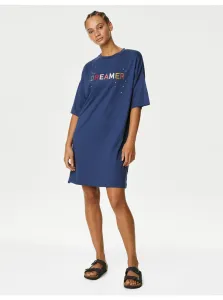 Modrá dámska nočná košeľa s nápisom Marks & Spencer Cool Comfort™ #8209537