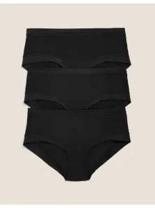 Súprava troch dámskych nohavičiek v čiernej farbe Marks & Spencer #8209222
